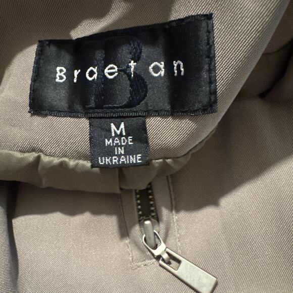 Braetan light brown jacket Full Zip Hooded Zipper Pockets Lined size medium - Picture 4 of 6
